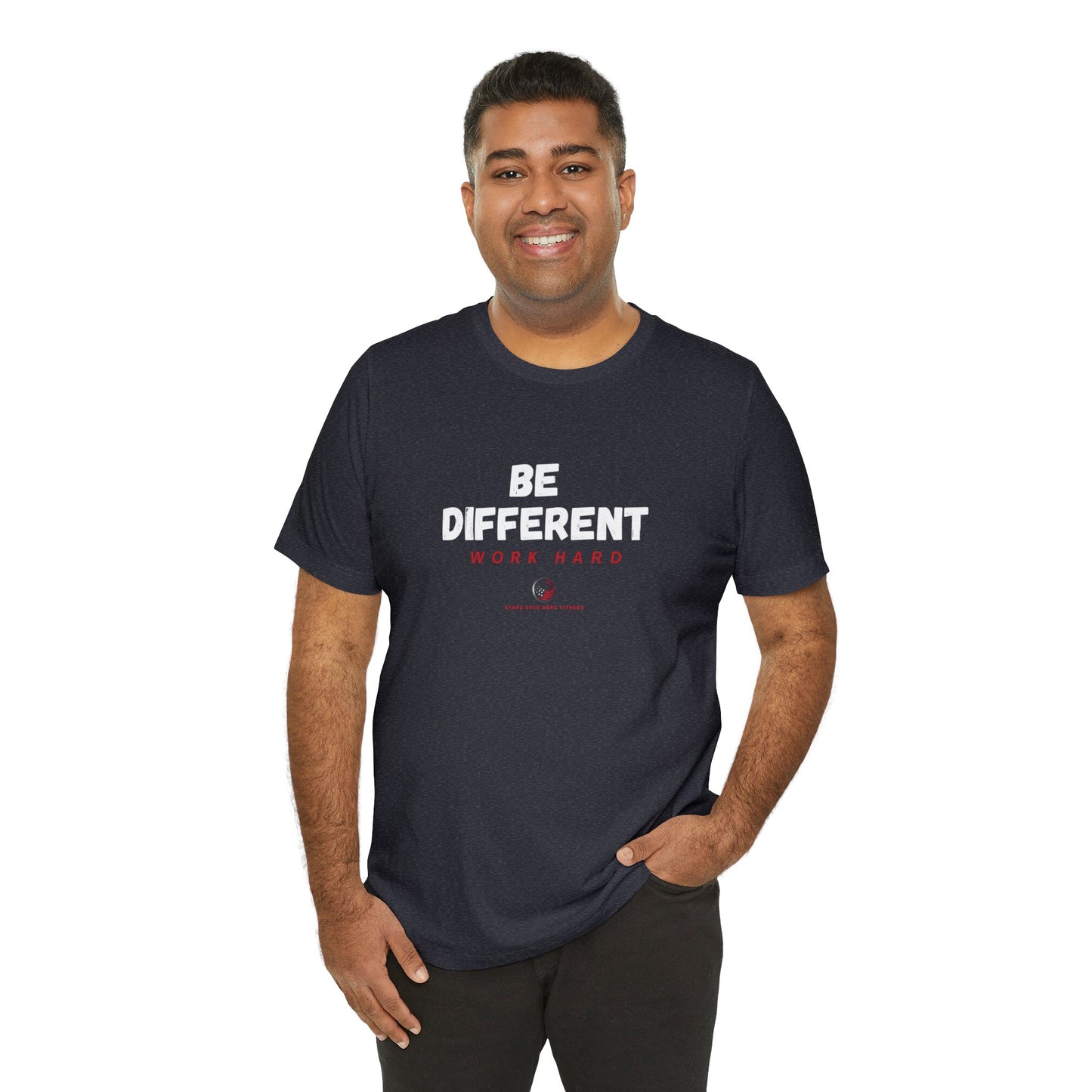 Stars Over Bars Fitness-Be Different, Work hard - Unisex Jersey Short Sleeve Tee